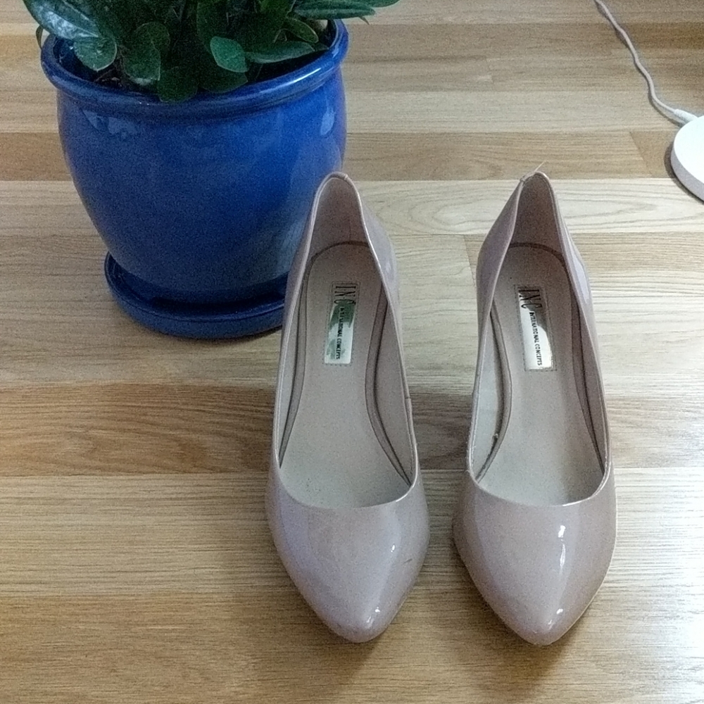 Beige Patent Leather Heels